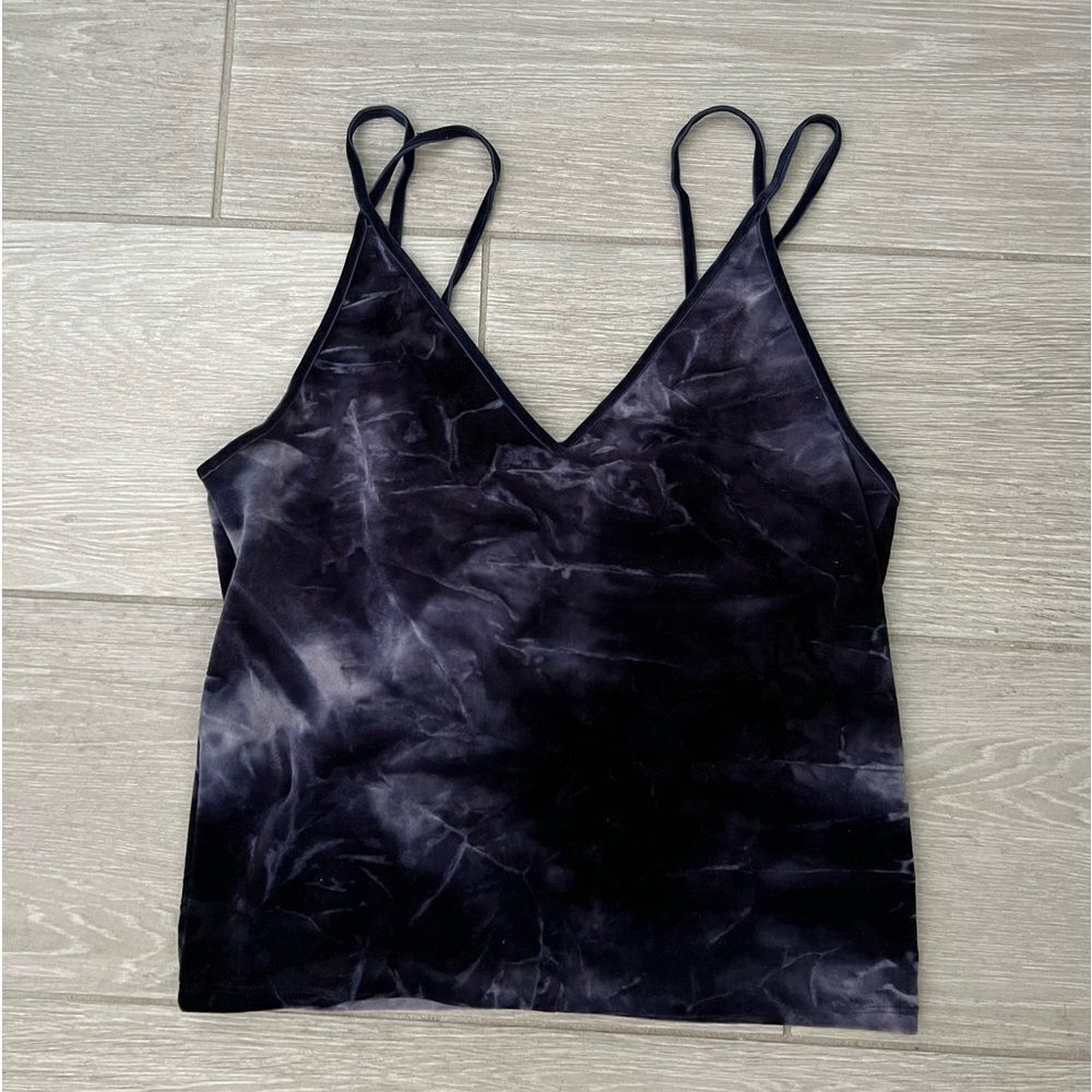 American Eagle Purple Tie Dye Velvet Cropped Tank Top size Medium
